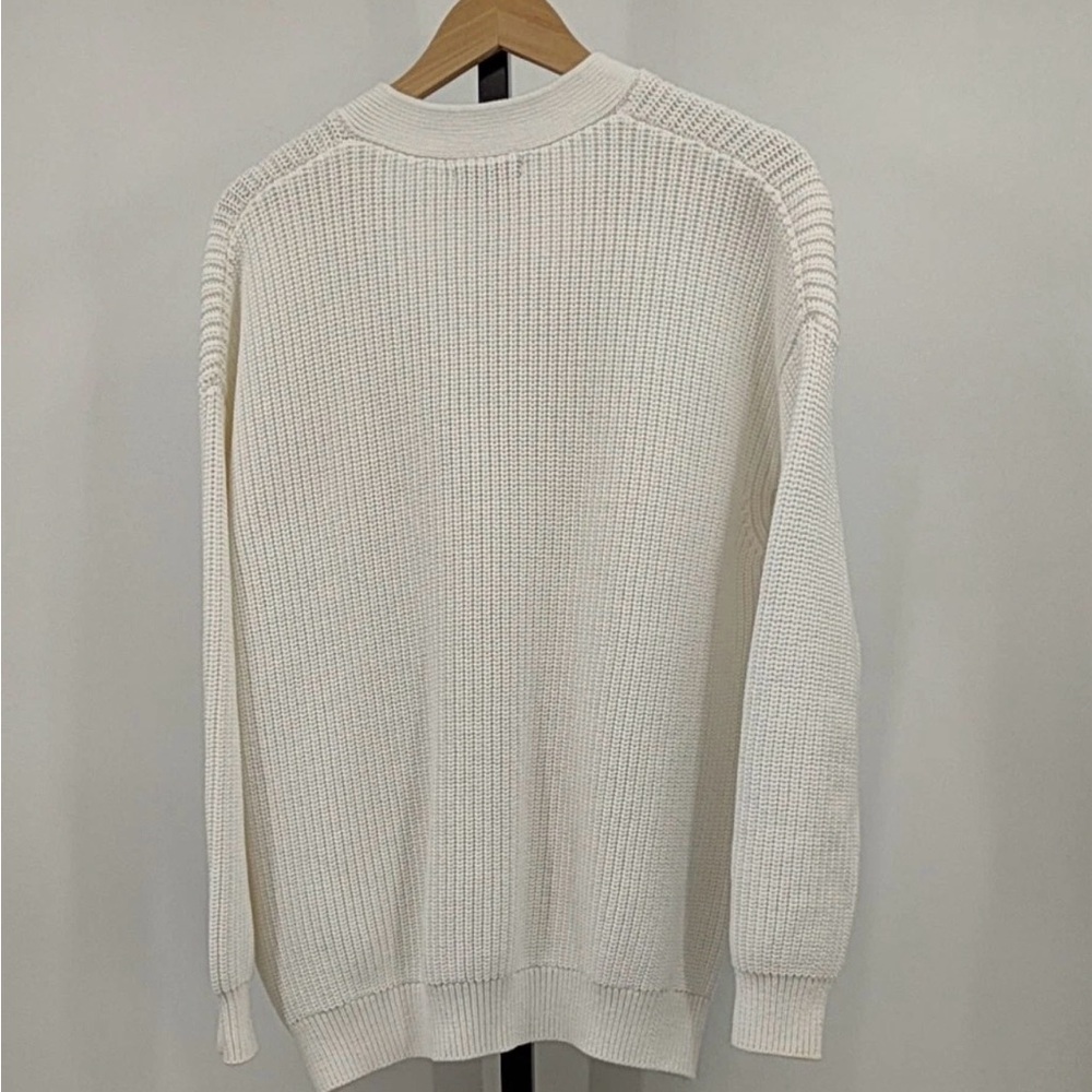 Quince Cream Button-Front Boyfriend Cardigan Sweater - Picture 2 of 2